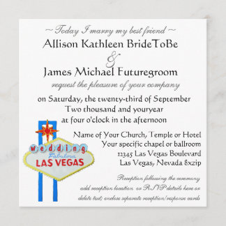 Invitation Aujourd'hui, j'épouse mon meilleur ami à Las Vegas