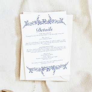 Invitation AURELIA Chinoiserie Victorian Floral Détails Card