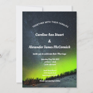 Invitation aurores boréales Aurora Borealis étoiles Sky Maria