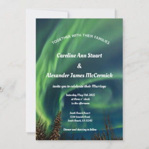 Invitation aurores boréales Aurora Borealis étoiles Sky Maria