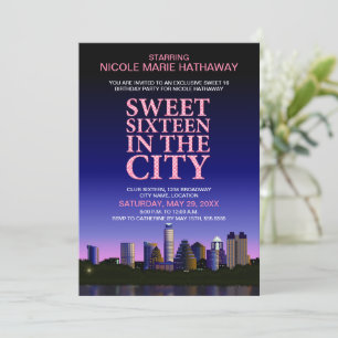 Invitation Austin Skyline Sweet sixteen