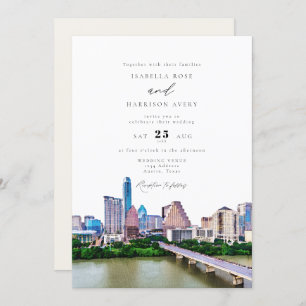 Invitation AUSTIN TEXAS City Skyline Mariage