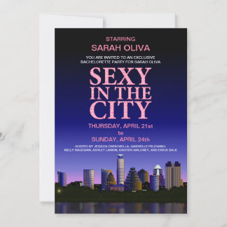 Invitation Austin Texas Skyline Bachelorte