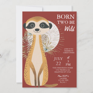 Invitation Australian Safari Né Two Be Wild Birthday