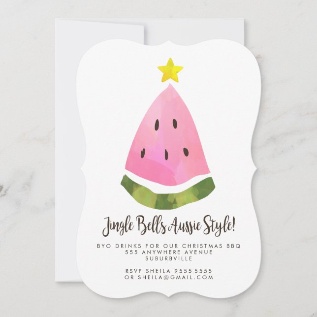 Invitation Australie Aussie Noël d'été Noël Noël Noël Fête du (Devant)