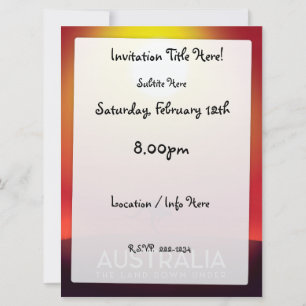 Invitation Australie " La terre en dessous " impression de va