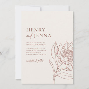 Invitation Australien Native Botanicals Waratah Protéa