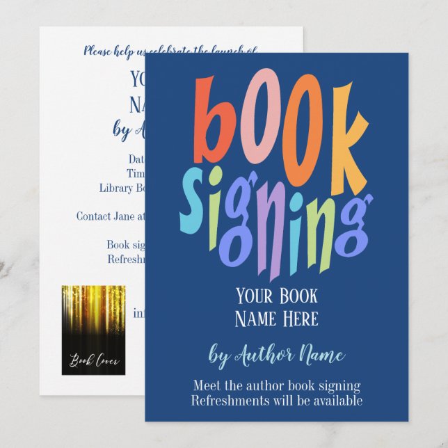 Invitation Auteur de la signature de livre Modern Party (Devant / Derrière)