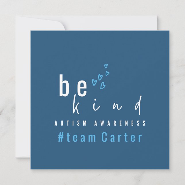Invitation autism awareness be kind blue #team name custom  (Devant)