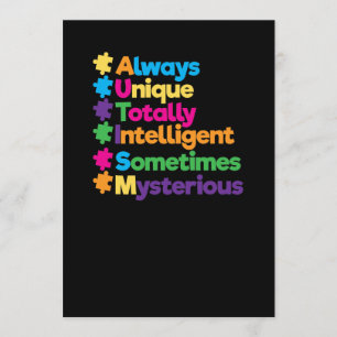 Invitation Autisme totalement intelligent et toujours unique