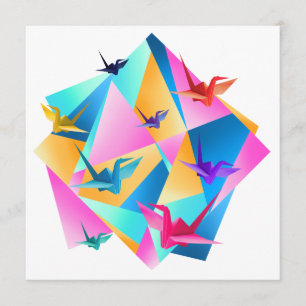 Invitation Autocollant Kaléidoscope Origami