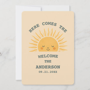Invitation Autocollant personnalisable pour Baby Shower Rétro