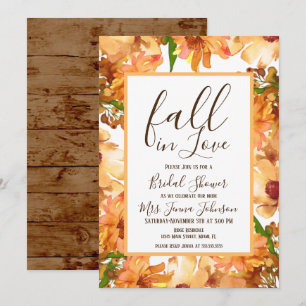 Invitation Automne Amour Tomber Verdure Mariage Rustique