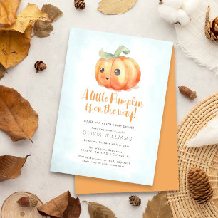 Invitation Automne aquarelle Petit Citrouille Baby shower gar