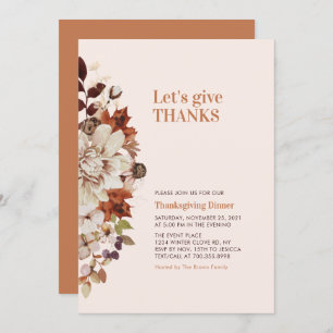 Invitation Automne/Automne Amis donnant / Merci Dîner