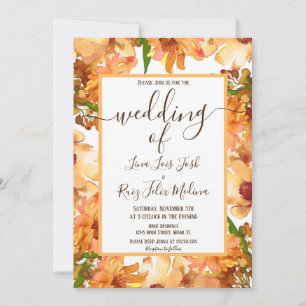 Invitation Automne Automne Amour Végétation Rustique Mariage