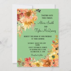 Invitation Automne Automne Aquarelle Florale Simpliste Mariag