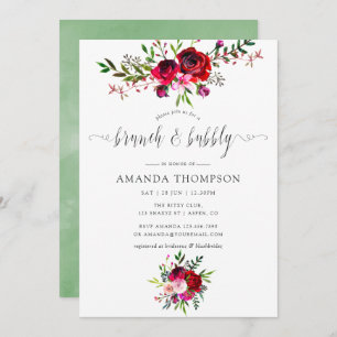 Invitation Automne - Automne Brunch floral Brunch et Bubbly