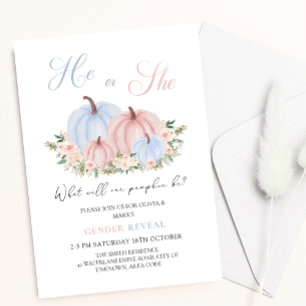 Invitation Automne Automne Citrouille Bébé Genre Révélation