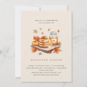 Invitation Automne Automne Citrouille et Pancakes Baby Brunch