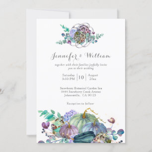 Invitation Automne Automne Citrouille Floral Mariage