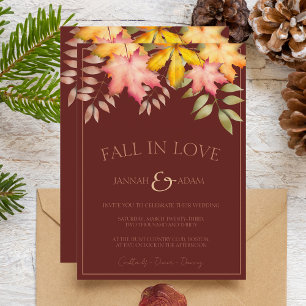 Invitation Automne automne Feuilles Mariage
