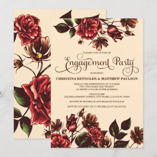 Invitation Automne Automne Floral Engagement Party