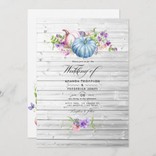 Invitation Automne - Automne Floral Rustic Country Barne Mari