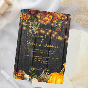 Invitation Automne automne grange rustique bois mariage