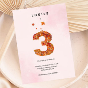 Invitation Automne Automne Jardin Floral 3e anniversaire Esth