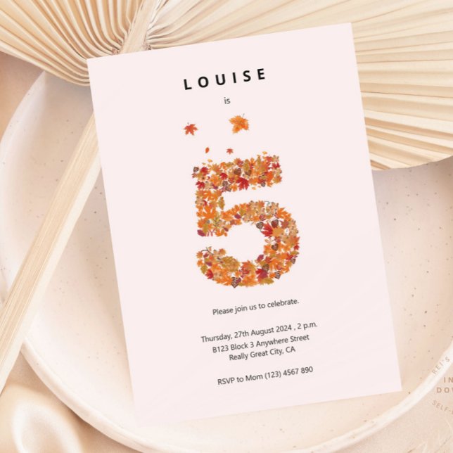 Invitation Automne Automne Jardin Floral 5e Anniversaire Esth (Créateur téléchargé)
