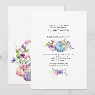 Invitation Automne - Automne Mariage Floral Dîner de répétiti