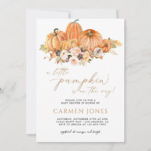 Invitation Automne Automne Petit Baby shower Citrouille Invit