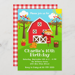 Invitation Automne Automne Red Barnyard Anniversaire