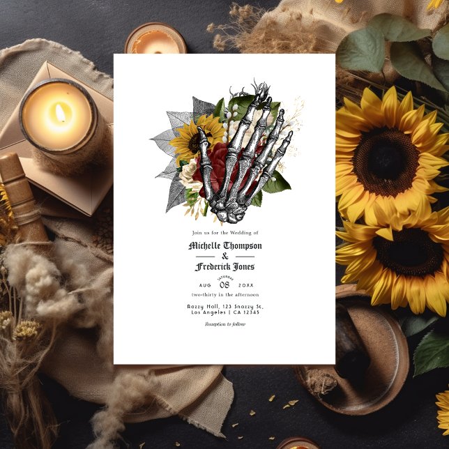 Invitation Automne Automne Rustique Floral Gothique Mariage Q (Créateur téléchargé)
