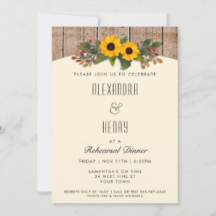 Invitation Automne Automne Rustique Répétition Dîner Invitati