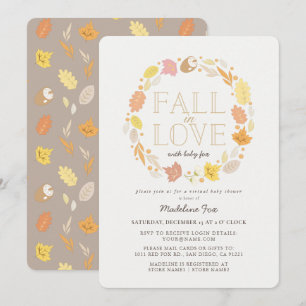 Invitation Automne Automne Wreath Baby shower virtuel