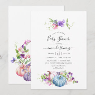 Invitation Automne - Baby Shower Floral