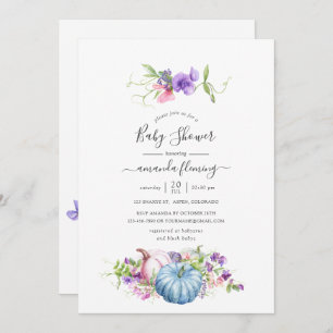 Invitation Automne - Baby shower Floral Automne