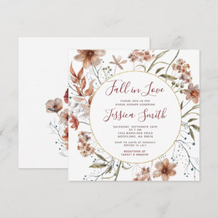 Invitation Automne Boho Fleurs sauvages tombent en Fête des m