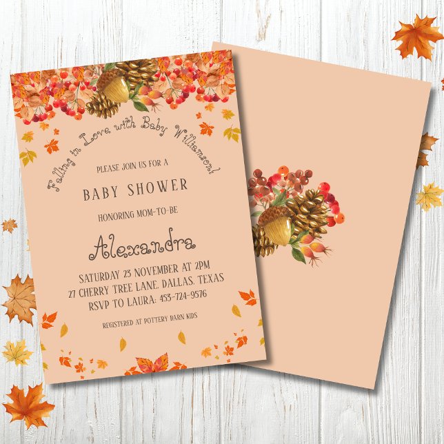 Invitation Automne Boho Floral Tomber dans le Baby shower d'a (Créateur téléchargé)