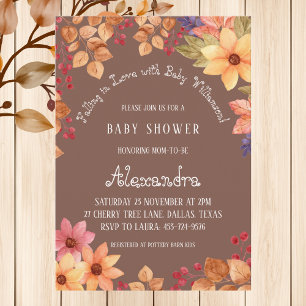 Invitation Automne Boho Floral Tomber dans le Baby shower d'a