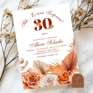Invitation Automne Boho Teracotta Sorpresa Anniversaire