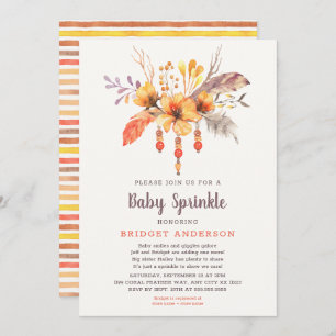 Invitation Automne Boho Tribal Baby Sprinkle