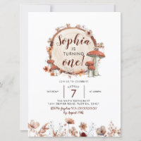 Automne Boho Woodland Champhroom Anniversaire Invi