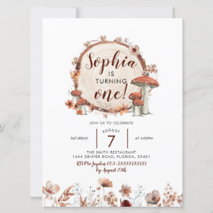 Invitation Automne Boho Woodland Champhroom Anniversaire Invi