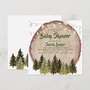 Invitation Automne Bois Rustique Baby shower en tranches de b