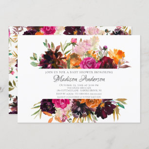 Invitation Automne Bourgogne et Fête des mariées Florale Oran