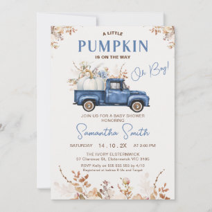 Invitation Automne Brown Fleur sauvage Citrouille Baby shower
