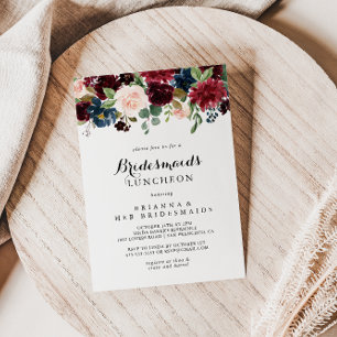 Invitation Automne Calligraphie Bridesmaids Luncheon Douche